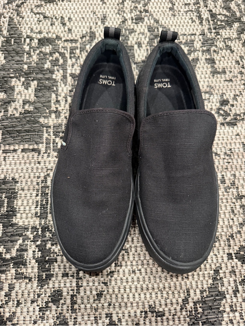 Toms Black Canvas Slip-On Loafers
